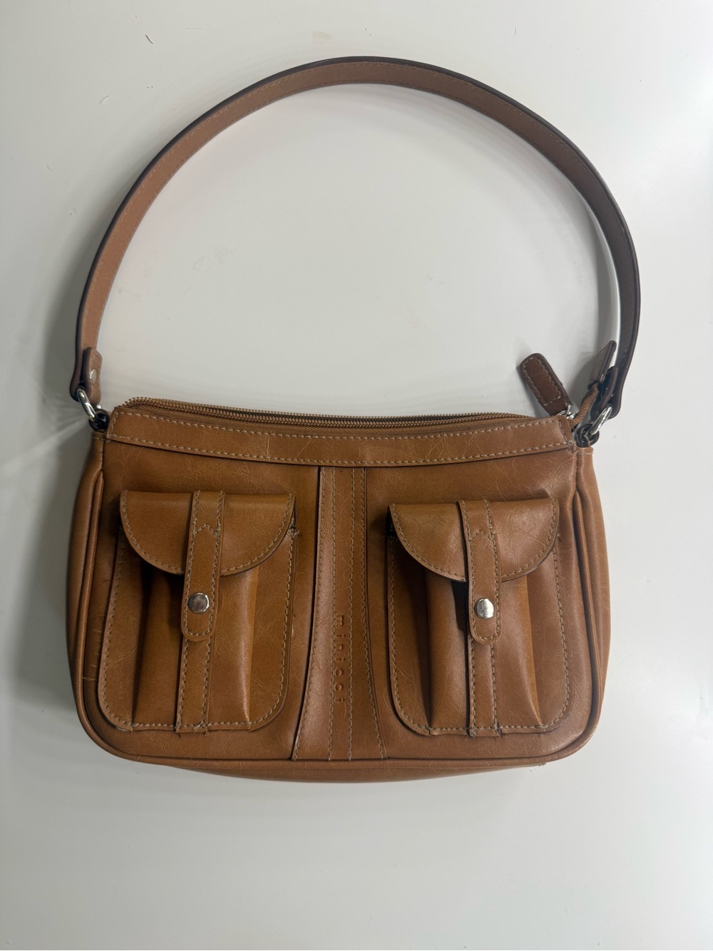 Minicci Leather Shoulder Bag in Brown